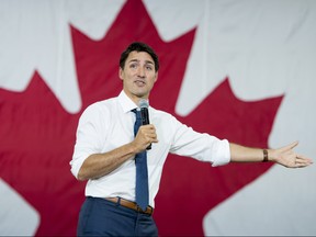 Prime Minister Justin Trudeau address a town hall meeting in Saskatoon, Sask. Thursday, Sept. 13, 2018. THE CANADIAN PRESS Jonathan Hayward