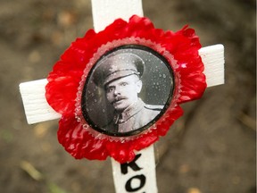 A small cross bears the picture of Cpl Filip Konowal, the only Ukrainian/Canadian to be awarded the Victoria Cross.