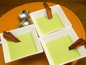 Spring pea with bacon soup. (MIKE HENSEN, The London Free Press)