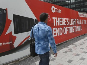 LRT Confederation line sign on Queen Street in Ottawa Monday Sept 10, 2018.  Tony Caldwell