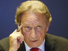 Ottawa Senators owner Eugene Melnyk talks during a meeting with this newspaper on Wednesday, Sept. 12, 2018.