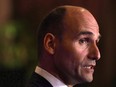 Social Development Minister Jean-Yves Duclos speaks to media following discussions about key housing priorities at the Hotel Grand Pacific in Victoria, B.C., Tuesday, June 28, 2016.