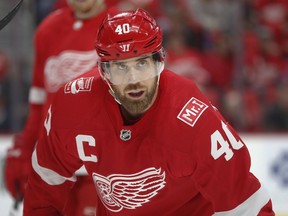 In this Jan. 20, 2018 photo, Detroit Red Wings' Henrik Zetterberg plays against the Carolina Hurricanes in the first period of an NHL hockey game in Detroit.