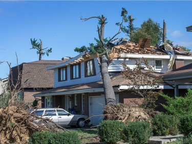 The Arlington Woods neighbourhood suffered heavy damage on Saturday morning as residents in Ottawa's west end deal with the aftermath of the twister that touched down on Friday afternoon.