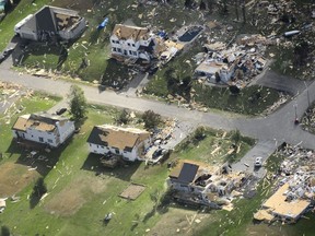 Damage from the tornado in Dunrobin. Other areas of Ottawa, including the author's neighbourhood of Greenboro, sustained lighter, but still significant, damage.