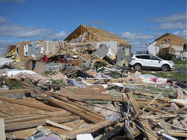 A neighbourhood destroyed by a tornado is seen in Dunrobin, Ont., west of Ottawa, on Saturday, Sept. 22, 2018. The storm tore roofs off of homes, overturned cars and felled power lines in the Ottawa community of Dunrobin and in Gatineau, Que.