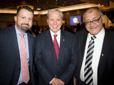 From left: Reach Canada's board of directors president Frank McNally, the board's honorary chairperson John Richard, and former Chief Justice of the Federal Court of Appeal and Reach Canada co-founder Ernest Tannis.