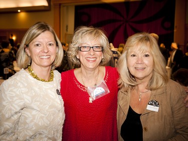 From left: co-chair of the auction committee Margaux Beland, Reach Canada's executive director Joanne Silkauskas, and co-chair of the auction committee Catherine Bélanger.