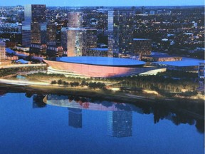 The RendezVous LeBreton proposal is partially seen here in architectural renderings. Wayne Cuddington/Postmedia