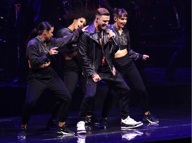 Justin Timberlake performs at the Canadian Tire Centre on Thursday, Oct. 11, 2018.