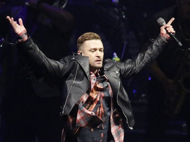Justin Timberlake performs at the Canadian Tire Centre on Thursday, Oct. 11, 2018.
Patrick Doyle, Postmedia