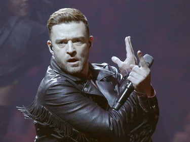 Justin Timberlake performs at the Canadian Tire Centre on Thursday, Oct. 11, 2018.