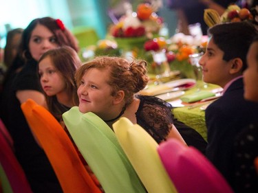 Kids Food Nation winners listen to host Carlos Bustamante of YTV's The Zone during Sunday's gala.   Ashley Fraser/Postmedia