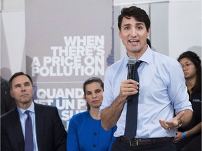 Prime Minister Justin Trudeau speaks at Humber College about his government's new federally-imposed carbon tax earlier this week.