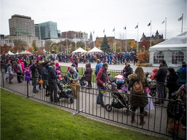 A healthy crowd attended Trick or Treat with the Mayor at City Hall on Saturday.   Ashley Fraser/Postmedia