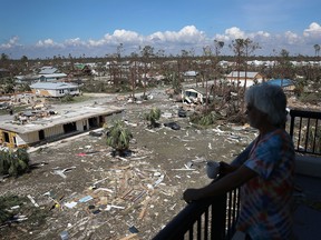 Jim Bob looks out on the destruction caused as Hurricane Michael passed through the area on October 11, 2018 in Mexico Beach, Florida.