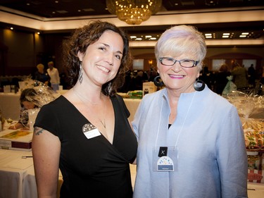 Regional coordinator with the Canadian Liver Foundation Meghann Darroch (left) and Reach Annual Celebrity Auction committee member Denise Trottier (right).