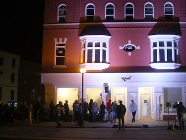 Tweed store in downtown St. John's where a lineup formed in front and down around the corner for over a block Tuesday evening.