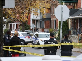 Gilmour St. is closed in after a shooting occurred on the street, October 29, 2018.