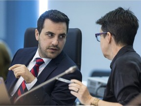 Coun. Michael Qaqish is shown during a March committee meeting.