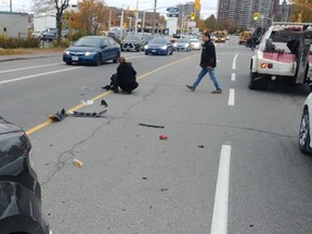 Pedestrian struck by truck on Richmond Road.