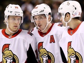'I’m relaxed and at ease with the way the team has played in the last two games,' Matt Duchene, centre, said a day before the Senators' first game of the regular season.