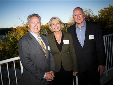 Hosts of the evening, from left, Paul LaBarge of LaBarge Weinstein LLP, Joanne Livingston, vice-president and portfolio manager with RBC Wealth Management Dominions Securities, and Alan MacDonald, vice-president and portfolio manager with RBC Wealth Management Dominions Securities.
