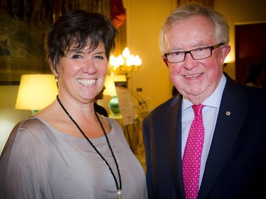 Lisa Ker, executive director of Ottawa Salus, and former prime minister Joe Clark.