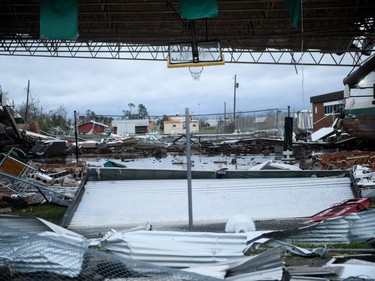 Storm damage is seen after Hurricane Michael in Panama City, Florida on October 10, 2018.