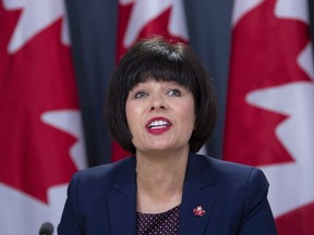 Minister of Health Ginette Petitpas Taylor speaks during a news conference on legalized cannabis in Ottawa, Wednesday October 17, 2018.
