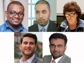 Candidates for Ward 3 - Barrhaven Clockwise from top left: Franklin Epape, Ahmad Malgarai, Jan Harder, Atiq Qureshi and Hadi Wess
