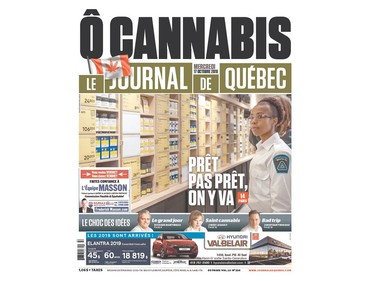 October 17, 2018 front page, Day 1 for cannabis legalization