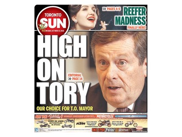 October 17, 2018 front page, Day 1 for cannabis legalization