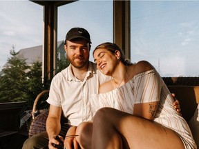 Charlottetown-based couple Vanessa-Lyn Mercier, 28, and Sean Berrigan, 29, seen here in an undated handout photo, credit their shared passion for cannabis with allowing their partnership to flourish in both love and business.
