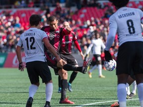 OTTAWA, ON - OCTOBER 13: USL match between the Ottawa Fury FC and Charleston Battery at TD Place Stadium in Ottawa, ON. Canada on October 13, 2018. PHOTO: Steve Kingsman/Freestyle Photography for Ottawa Fury FC