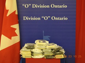 Police in Cornwall seized 16 bricks of cocaine weighing just over 18 kilograms.