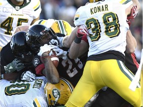 Redblacks running back William Powell carries the ball against the Eskimos during second-half action in a Sept. 22 game in Ottawa.