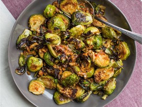 Spicy Brussels sprouts. This dish is from a recipe by Katie Workman.