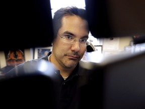 In this Sept. 20, 2018, photo Bret Bonnet of Quality Logo Products poses for a photo at his office in Aurora, Ill. Bonnet was ghosted on what would have been an employee's first day of work, just hours after the would-be staffer texted him. "To this day we have never heard from him. I'm not sure why anyone would invest so much of their own time/effort only to ghost us at the last minute," Bonnet says.