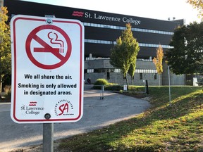All the signs will be changing as all three of St. Lawrence College campuses, Kingston, Brockville and Cornwall, will be 100% smoke free starting Monday, Oct. 15.