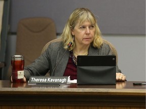 Theresa Kavanagh participates in an Ottawa-Carleton District School Board meeting in February 2017.