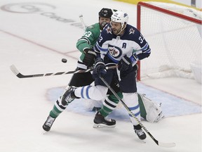 Files Marc Methot, left, ended his career with an injury while playing with the Dallas Stars.