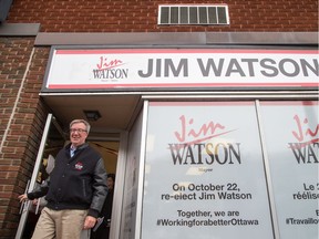 Jim Watson heads out to canvass his neighbourhood, in this recent file shot.