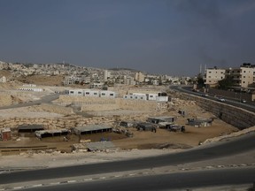 This Sunday, Sept. 30, 2018 photo shows a general view of the location where people from a Bedouin hamlet Khan al-Ahmar are supposed to move to near the West Bank village of Abu Dis. Monday marked the passing of the Israeli-imposed deadline for Khan al-Ahmar's residents to evacuate before forced removal and the demolition of their homes.