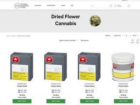 Images from the Ontario Cannabis Store