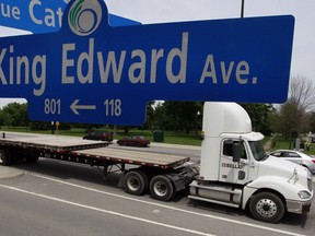 King Edward Avenue truck traffic .