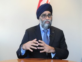 National Defence Minister Harjit Sajjan shares his thoughts on how cannabis will impact Canadians, particularly with concerns of its use within the Canadian Armed Forces, in Vancouver on Oct. 28.
