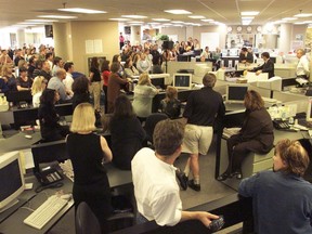 The National Post newsroom in 2001.