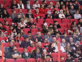 A number of fans had left in the third period as the Ottawa Senators took on the Chicago Blackhawks in their season opener at the Canadian Tire Centre.