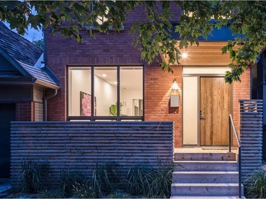 1208 home reno
During renovation, the existing Glebe character of the home was preserved while adding contemporary elements like a vertical wooden-slated front porch, exterior wooden slates on the window and a rich wooden door.